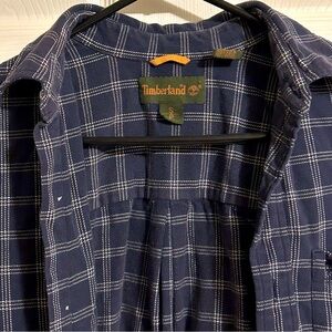 Timberland Flannel - Men's Size S - Blue Long Sleeve Plaid Button Up Shirt